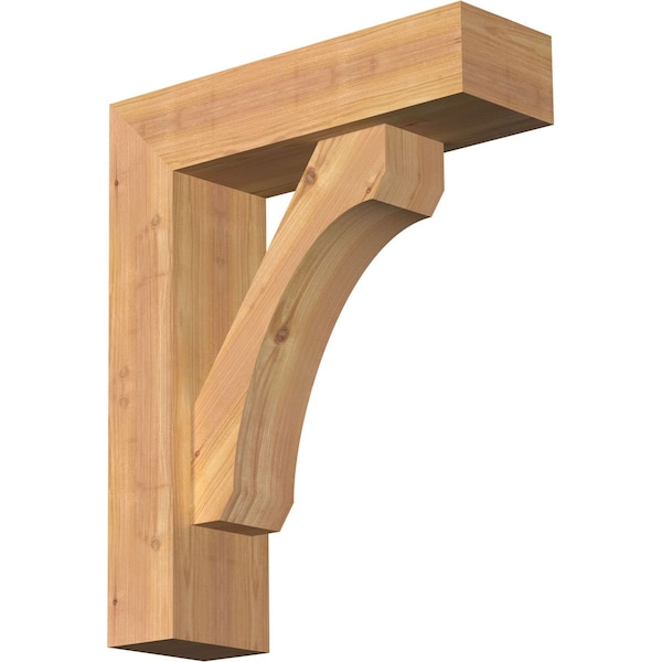 Ekena Millwork Legacy Block Smooth Bracket w/ Offset Brace, Western Red Cedar, 5 1/2"W x 18"D x 22"H BKT0604X18X22LEC05SWR - main